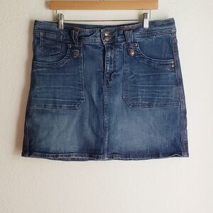 Venezia Denim Mini Skirt Jean Skirt Dark Denim Skort Size 15